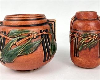 (2) Roseville Laurel Pottery Vessels