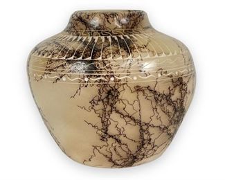 Val Skeeter Horsehair Pottery Vase