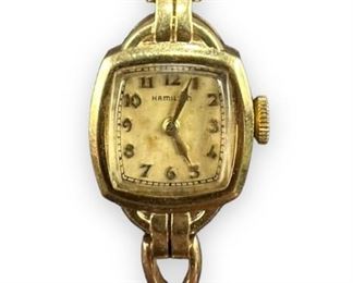 14K Gold Ladies Hamilton Watch W/ 14K Band
