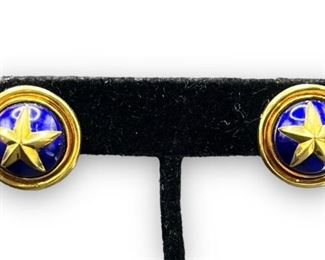 18K Mavito Royal Blue Enamel Earrings