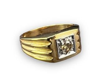 Men's 10K Gold & Diamond Ring