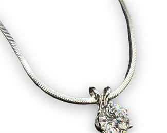 1 Carat Diamond Pendant W/ 14K Necklace 18"