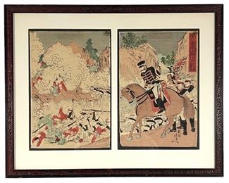 Toyohara Chikanobu Woodblock Diptych