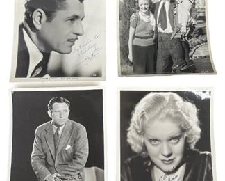 (4) Vintage Autographed Photos Fox Studio Actors