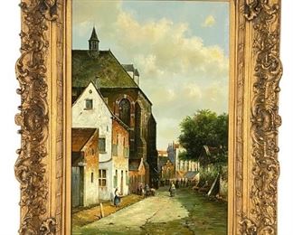 Large F. Tailroy Ornately Framed Oil On Canvas