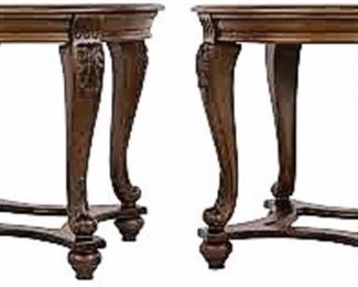 Ashley Glass & Wrought Iron End Tables (2)
