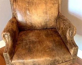 Distressed Leather Office Chair
