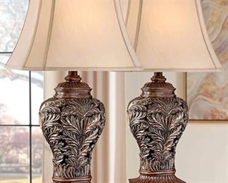 Possini Floral & Scroll Openwork Table Lamps (2)
