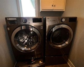 LG wash and dryer with additional washer in pedistal 