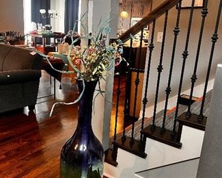 very large blue vase