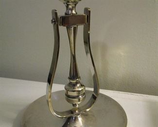 HEAVY BASED SHIP'S CANDLE HOLDER - THE PENDELUM BALL IN THE MIDDLE SWAYS WITH THE MOVEMENT OF THE SHIP.       $14