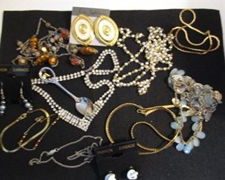 LOT OF COSTUME JEWELRY - BRACELETS, NECKLACES, AND EARRINGS.     $10