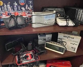 clock radios, chess sets, dvd player