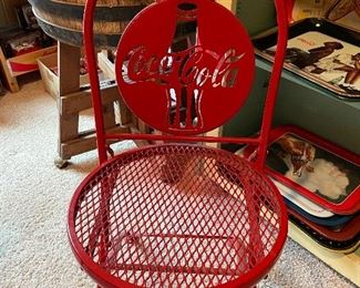 folding metal Coca Cola chair