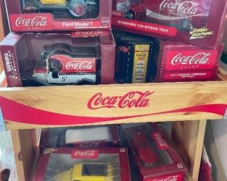 more cars and trucks, display rack made from wood crates