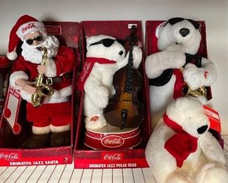 Santa and polar bear animated toys