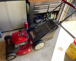 mower, storage cabinets