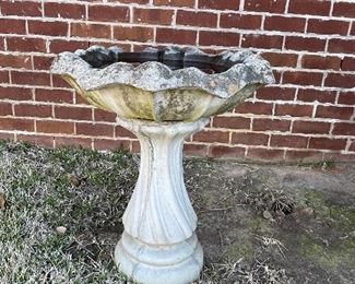 concrete birdbath