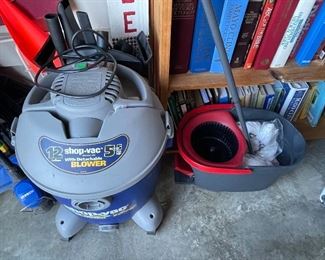 shop vac, mop and bucket