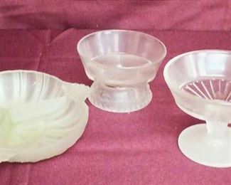 Assorted Frosted Glass Candy Dishes