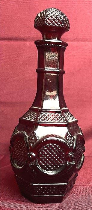 Avon Vintage 1876 Cape Cod Ruby Red Glass Wine Decanter