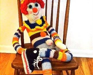 Crochet Clown On Petite Rocking Chair