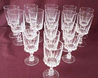 French Vintage Style Glassware Set 10 Lg, 7 Sm
