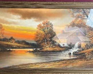 Original Gunderson Autumn River Landscape Pastel