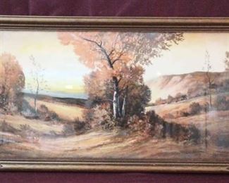 Original Gunderson Pastel Autumn Valley Piece, Signed