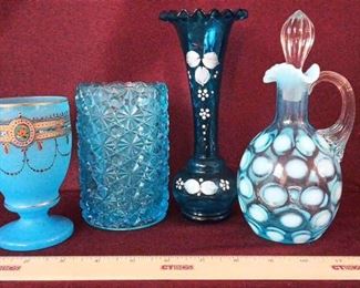 Unique Blue Glass Collection
