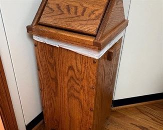 Wooden garbage can