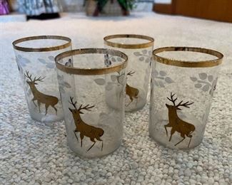 Vintage holiday drinking glasses