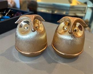 Vintage Napier owl salt and pepper shaker set