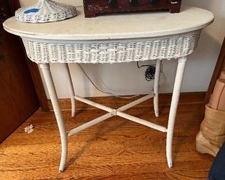 Wicker side table