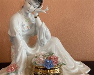 Porcelain Asian Lady Statue