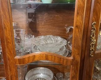 crystal and various china