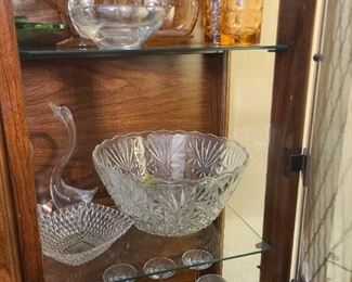 crystal and various china