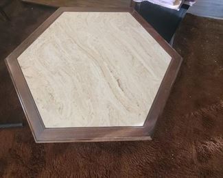 top view of marble coffee table