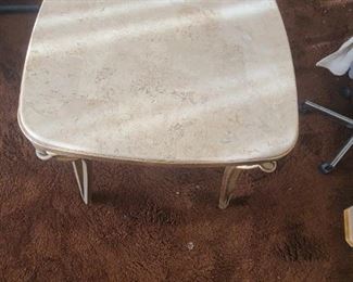 top view of marble coffee tables (pair