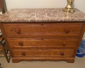 Granite top three drawer chest