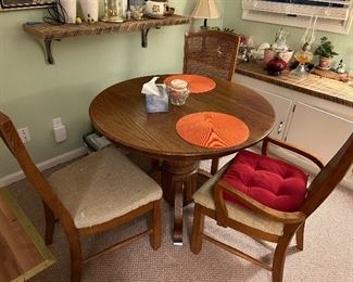 Dining Table with three cane chairs 