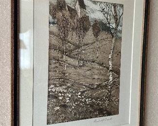 Early 20th c Etching by Rudolf Sieck (German, 1877-1957) Munich - known mostly for landscapes