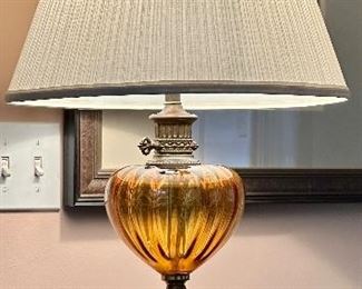 Vintage Amber Glass Lamp