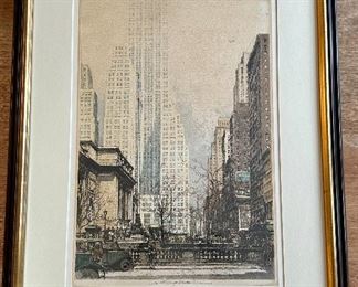 Luigi Kasimir Etching, Skyscrapers