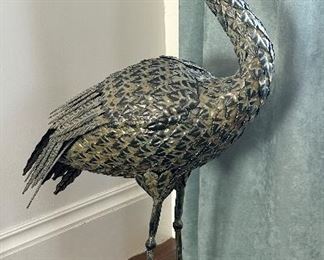 Sculptural Metal Stork