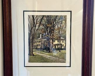 "Stone House" Etching, Signed