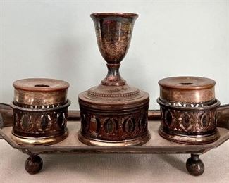 Double Inkwell with Candleholder