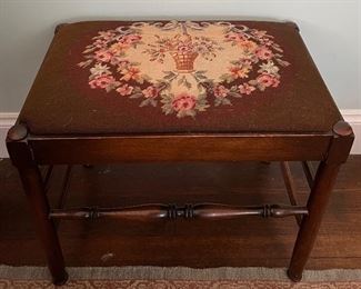 Needlepoint Vanity Stool