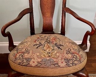 Antique Needlepoint Armchair