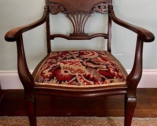 19th c. Armchair with Tapestry Seat